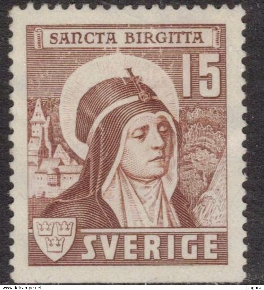 RELIGION HOLY MEN ST SAINT SANTA BIRGITTA BRIDGET BRIGIDA SWEDEN SUEDE SCHWEDEN 1941 Mi 288 Du FACIT 335 B2 Mint No Gum - Theologians