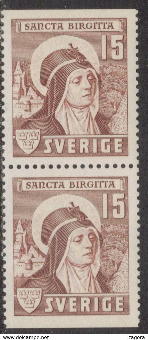 RELIGION HOLY MEN ST SAINT SANTA BIRGITTA BRIDGET BRIGIDA SWEDEN SUEDE SCHWEDEN 1941 Mi 288 Do/Du FACIT 335 BB MNH - Théologiens