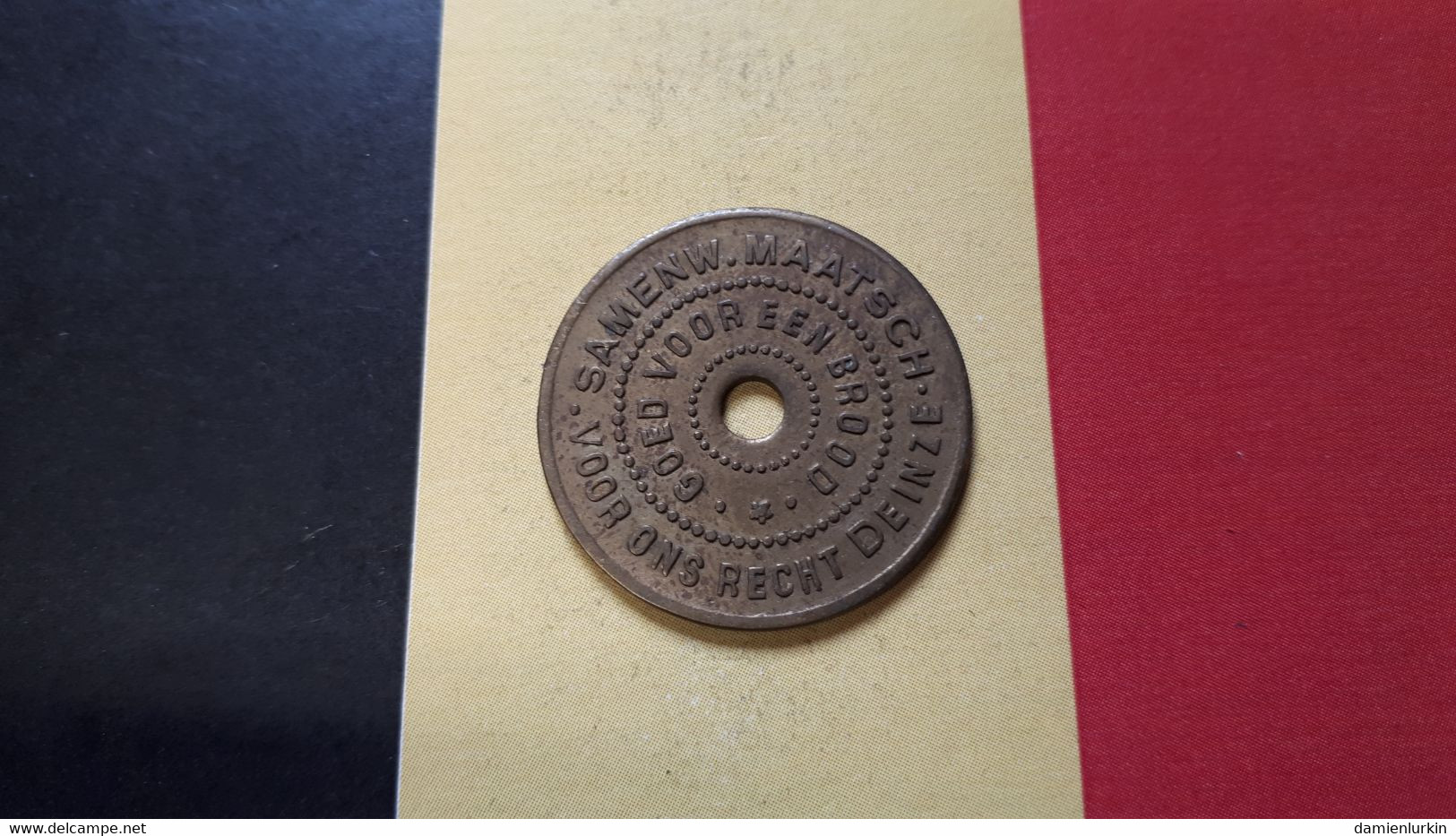 BELGIE DEINZE GOED VOOR EEN BROOD 27.5MM LAITON 90% FRAPPE MEDAILLE - Monetari / Di Necessità