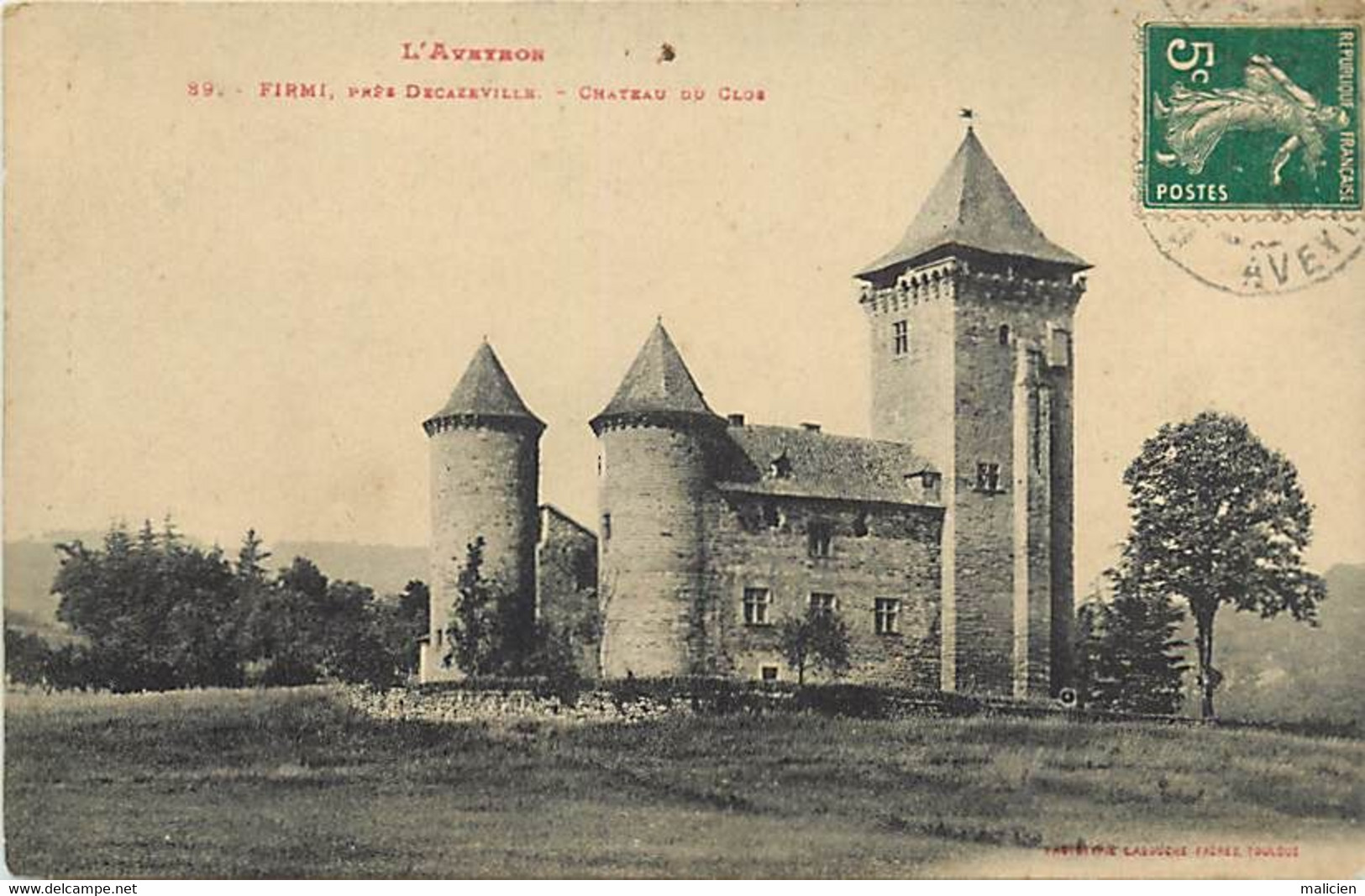 - Dpts Div-ref-AY996- Aveyron - Firmi Près Decazeville - Chateau Du Clos - Série L Aveyron N° 89 - - Firmi