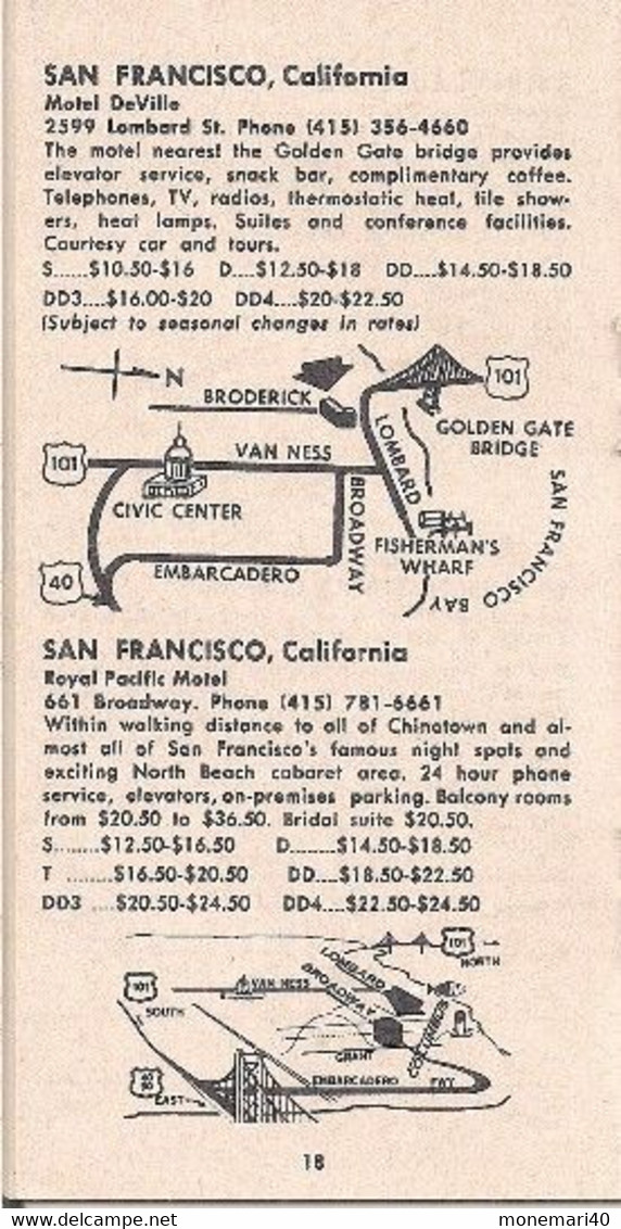 ÉTATS-UNIS - AMECICAN MOTEL LODGES - PRINTEMPS 1965.