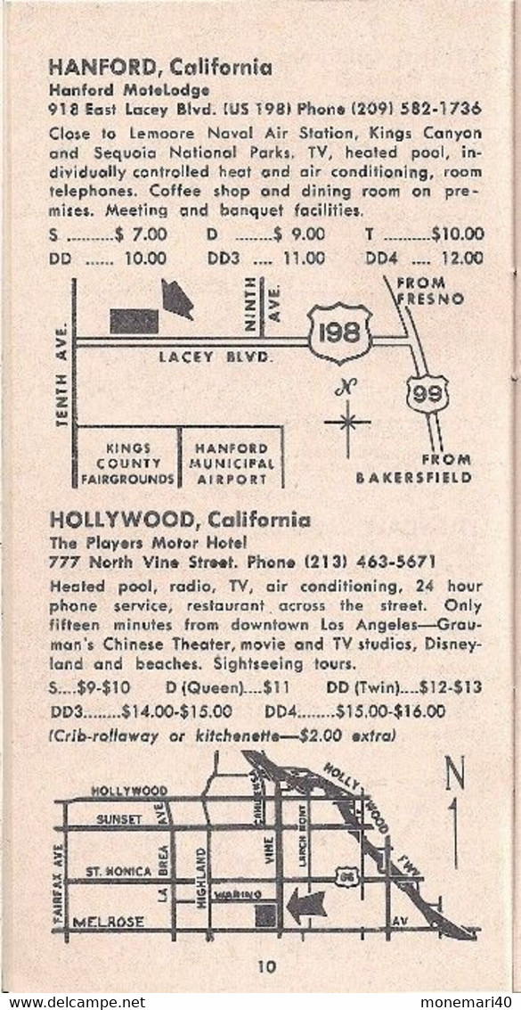 ÉTATS-UNIS - AMECICAN MOTEL LODGES - PRINTEMPS 1965.