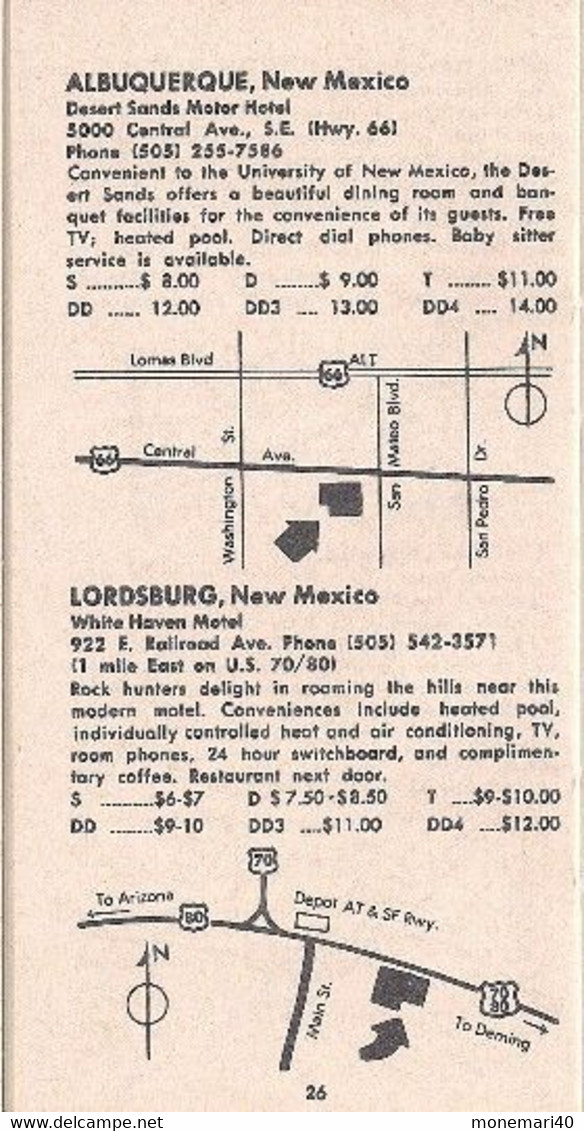 ÉTATS-UNIS - AMECICAN MOTEL LODGES - PRINTEMPS 1965.