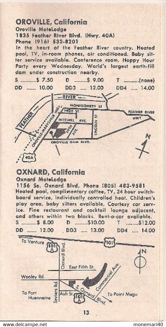 ÉTATS-UNIS - AMECICAN MOTEL LODGES - PRINTEMPS 1965.