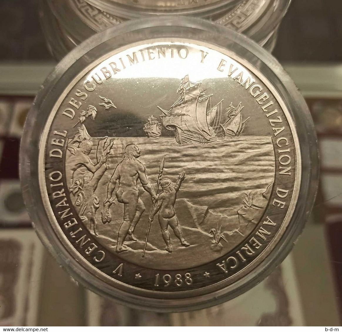 República Dominicana 100 Pesos 1988 Km 67 Plata Proof 5 Oz - Sonstige – Amerika