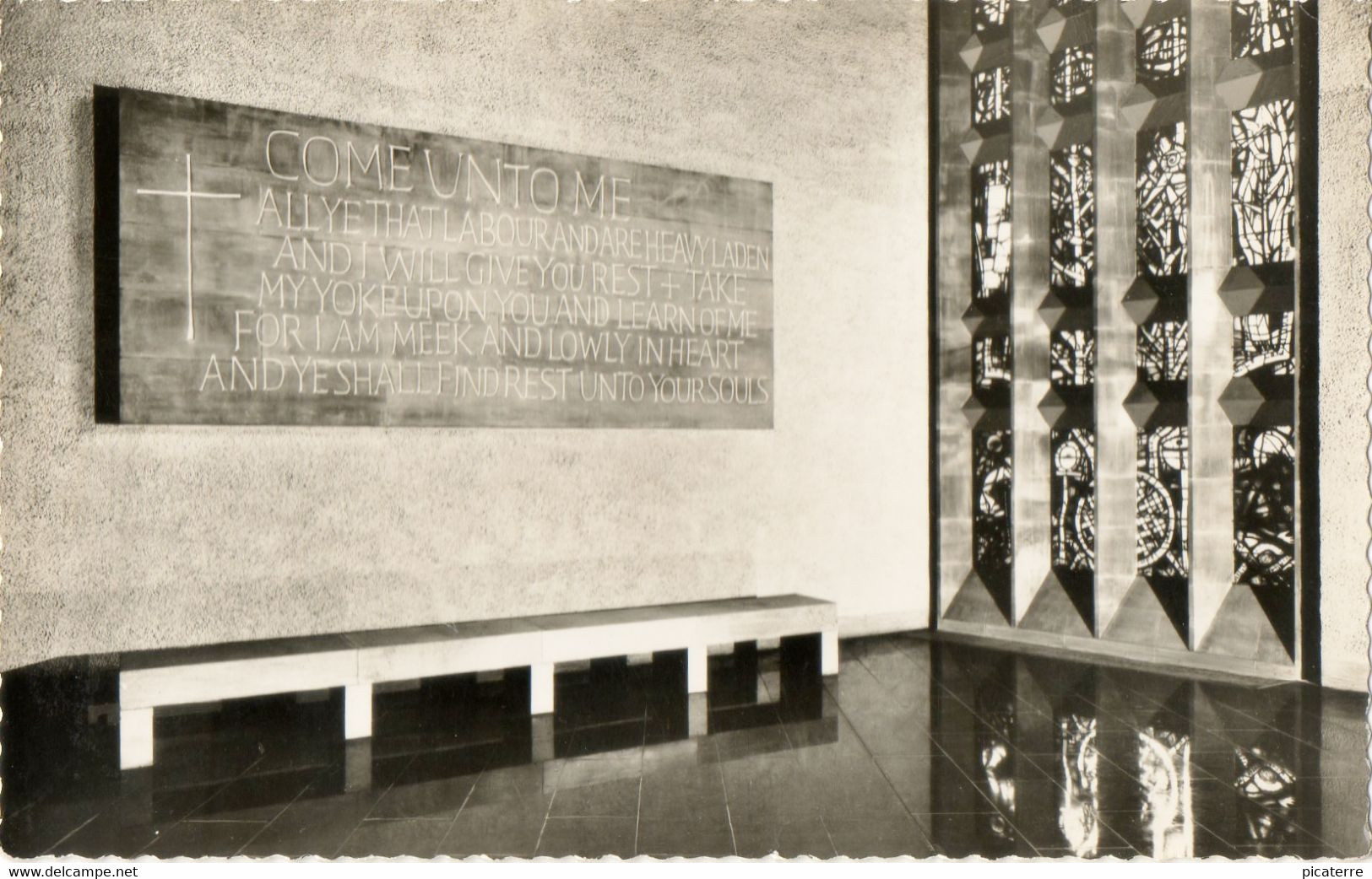 Coventry Cathedral (Mural Panel With Writing From Holy Scriptures)-Real Photograph-M.4360 - Coventry