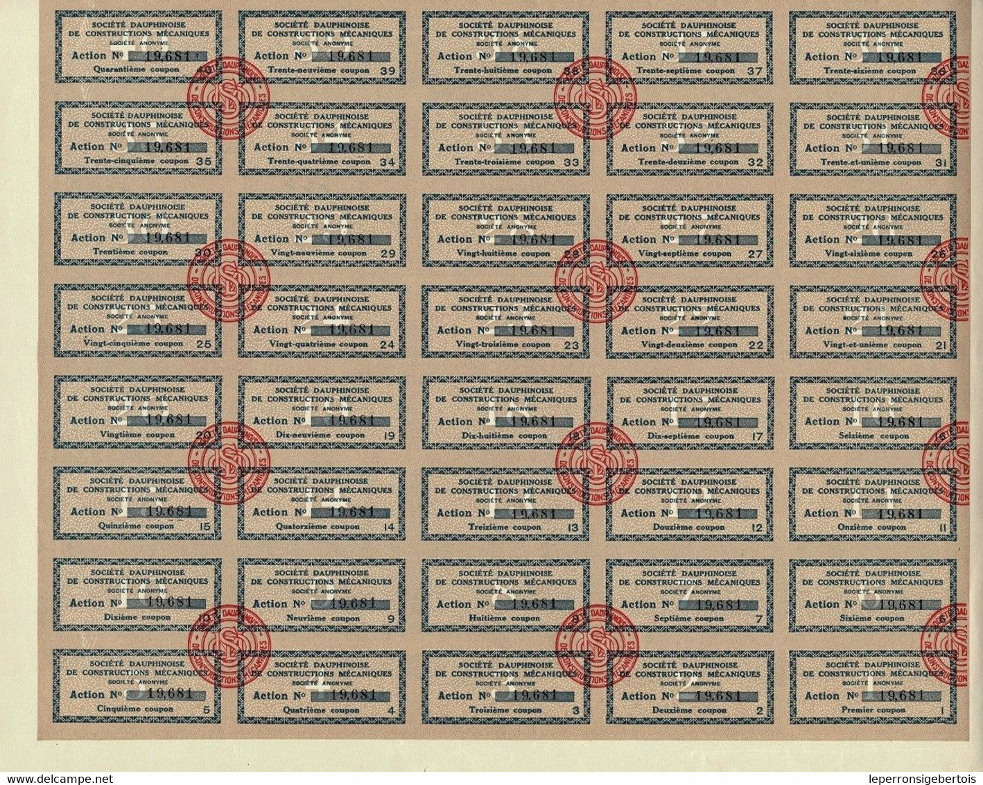 Titre Ancien - Tissage Dauphinois - Société Anonyme  - Titre De 1928 - Textiel