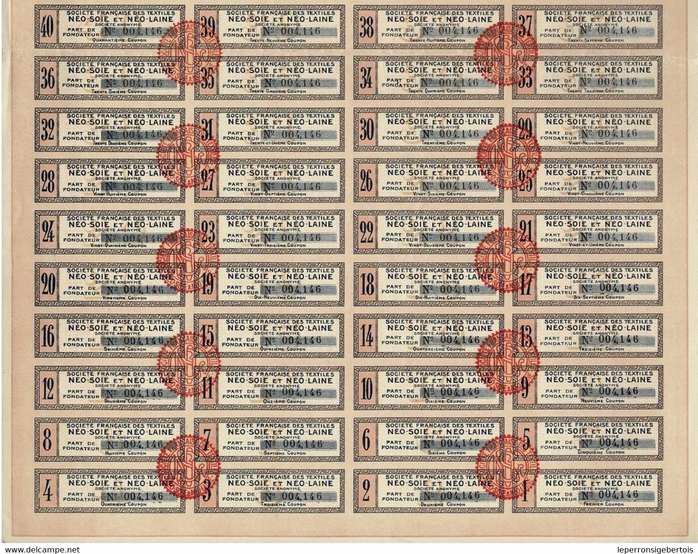 Titre Ancien -Société Française Des Textiles Néo-Soie Et Néo-Laine- Société Anonyme  - Titre De 1926 - Textile