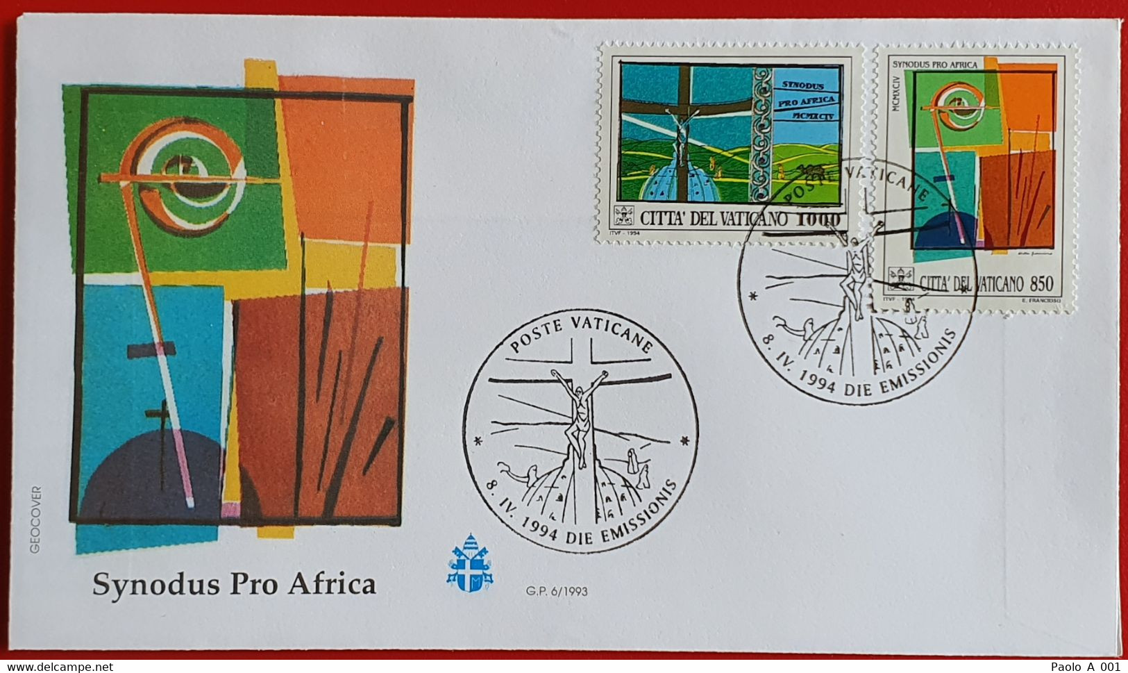 VATICANO VATIKAN VATICAN 1994 SYNODUS PRO AFRICA FDC - Brieven En Documenten