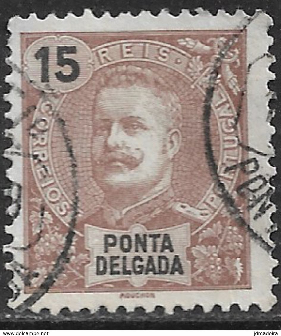 Ponta Delgada – 1897 King Carlos 15 Réis - Ponta Delgada