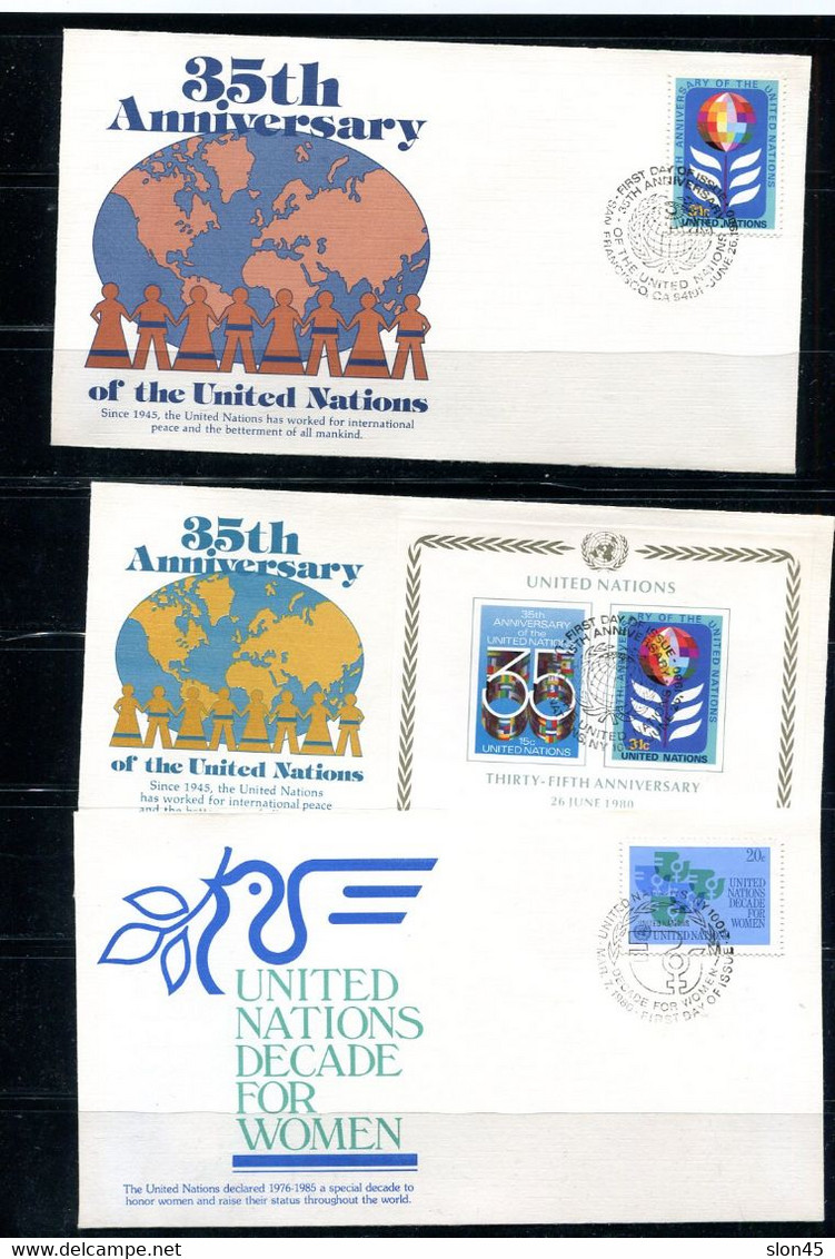 UN 1980 9 First Day Of Issue Covers  11924 - Verzamelingen & Reeksen