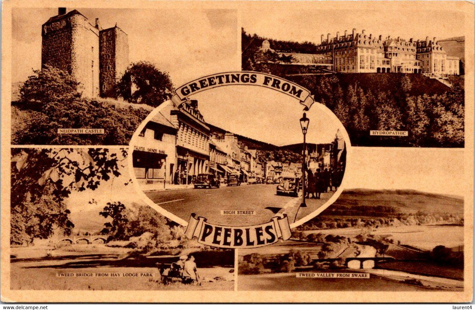 (4 C 20) Older Postcard - UK - Greeting From Peebles - Peeblesshire