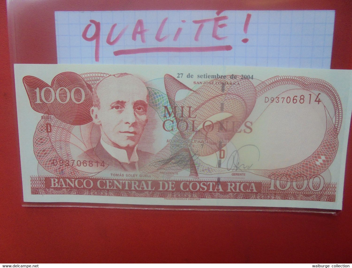 COSTA RICA 1000 COLONES 2004 Neuf-UNC (B.26) - Costa Rica