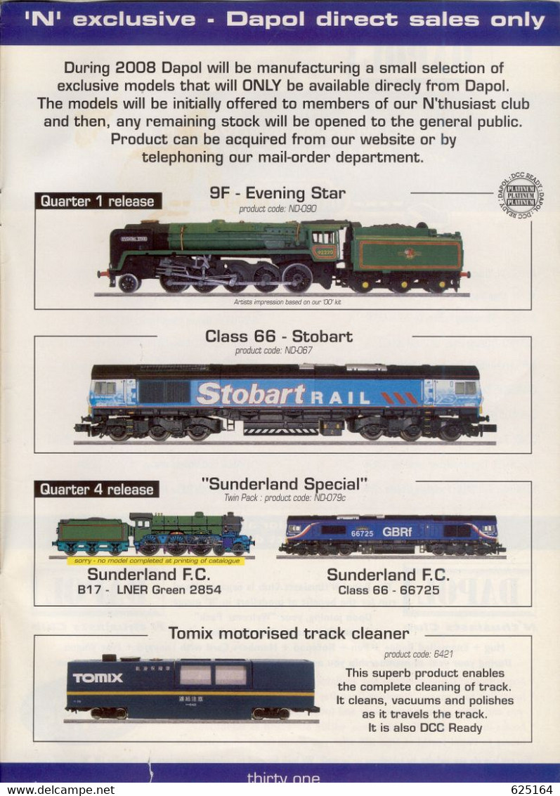 Catalogue DAPOL 2008 N & OO Gauge Model Railways Ready To Run And Kits - Engels