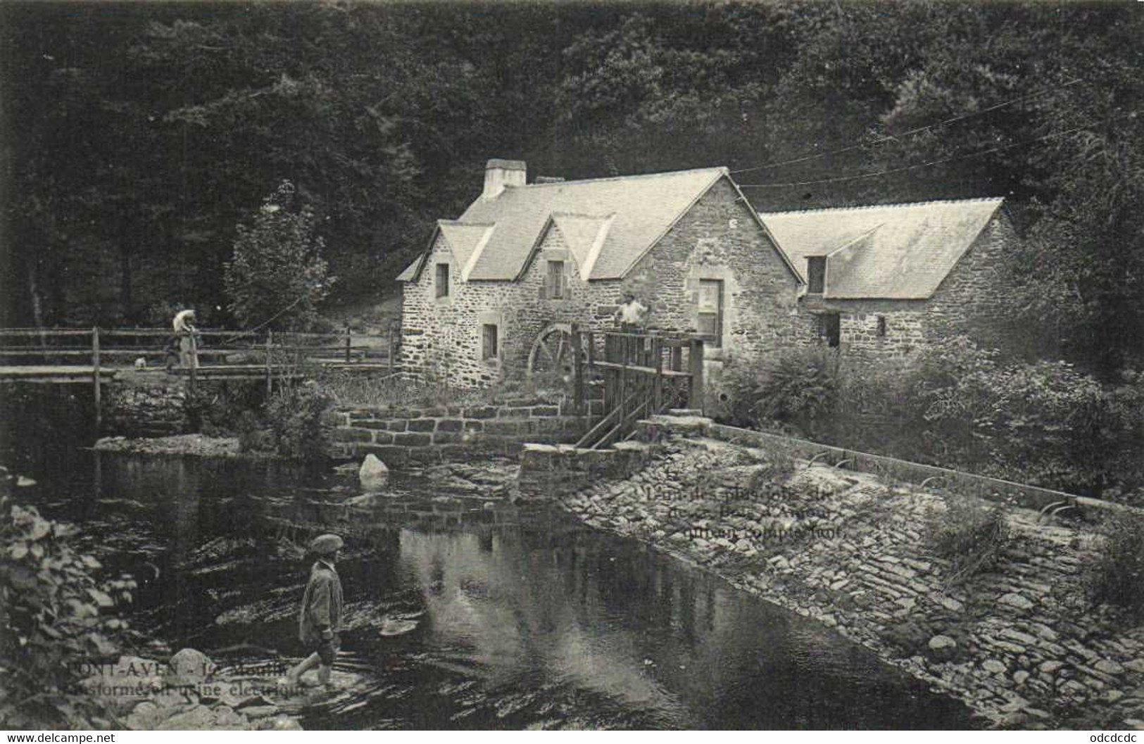 PONT AVEN  Le Moulin Transformé En Usine Electrique Animée Peu Courante RV - Pont Aven