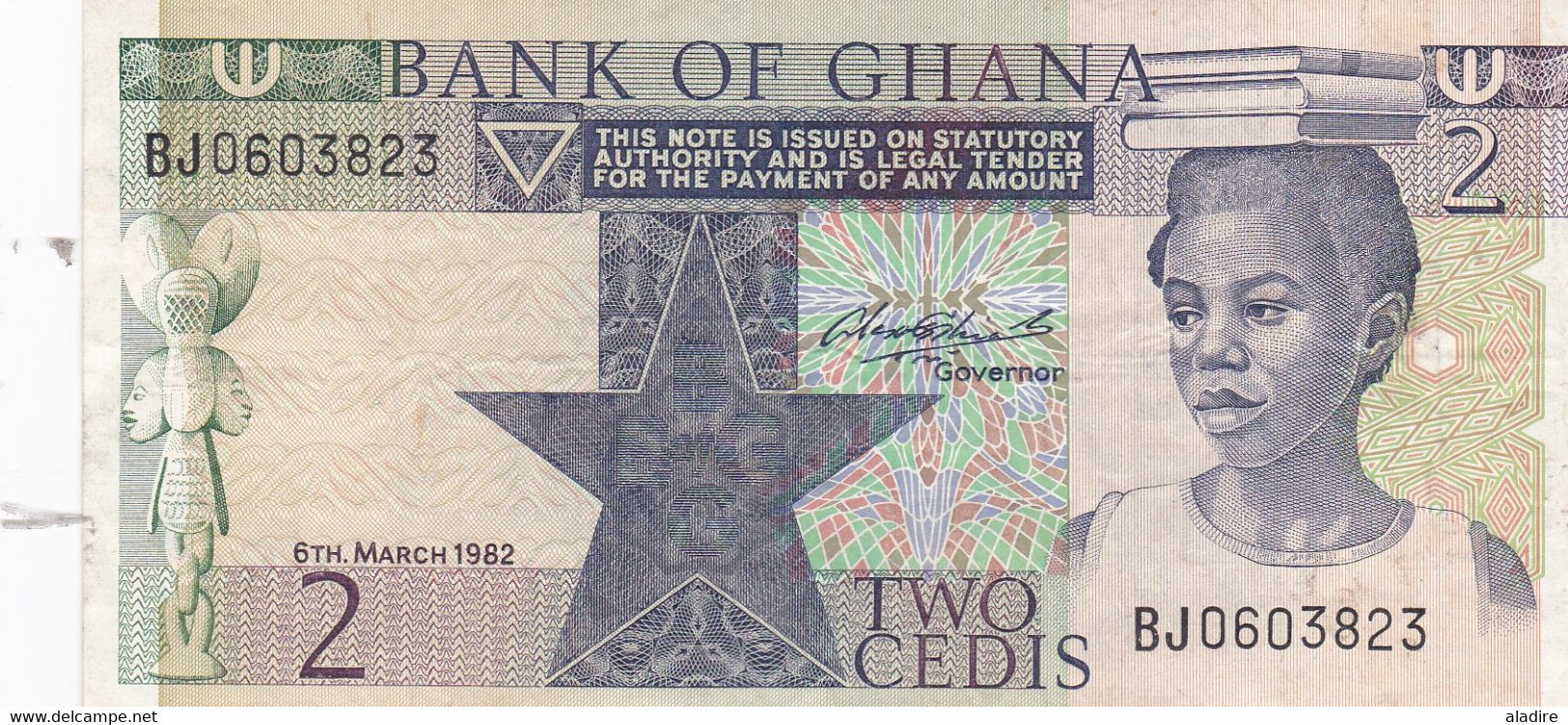 1 Billet  De La Bank Of Ghana, Afrique De L'Ouest: 2 Cedis  1982  Usagé N° BD3142671 - Ghana