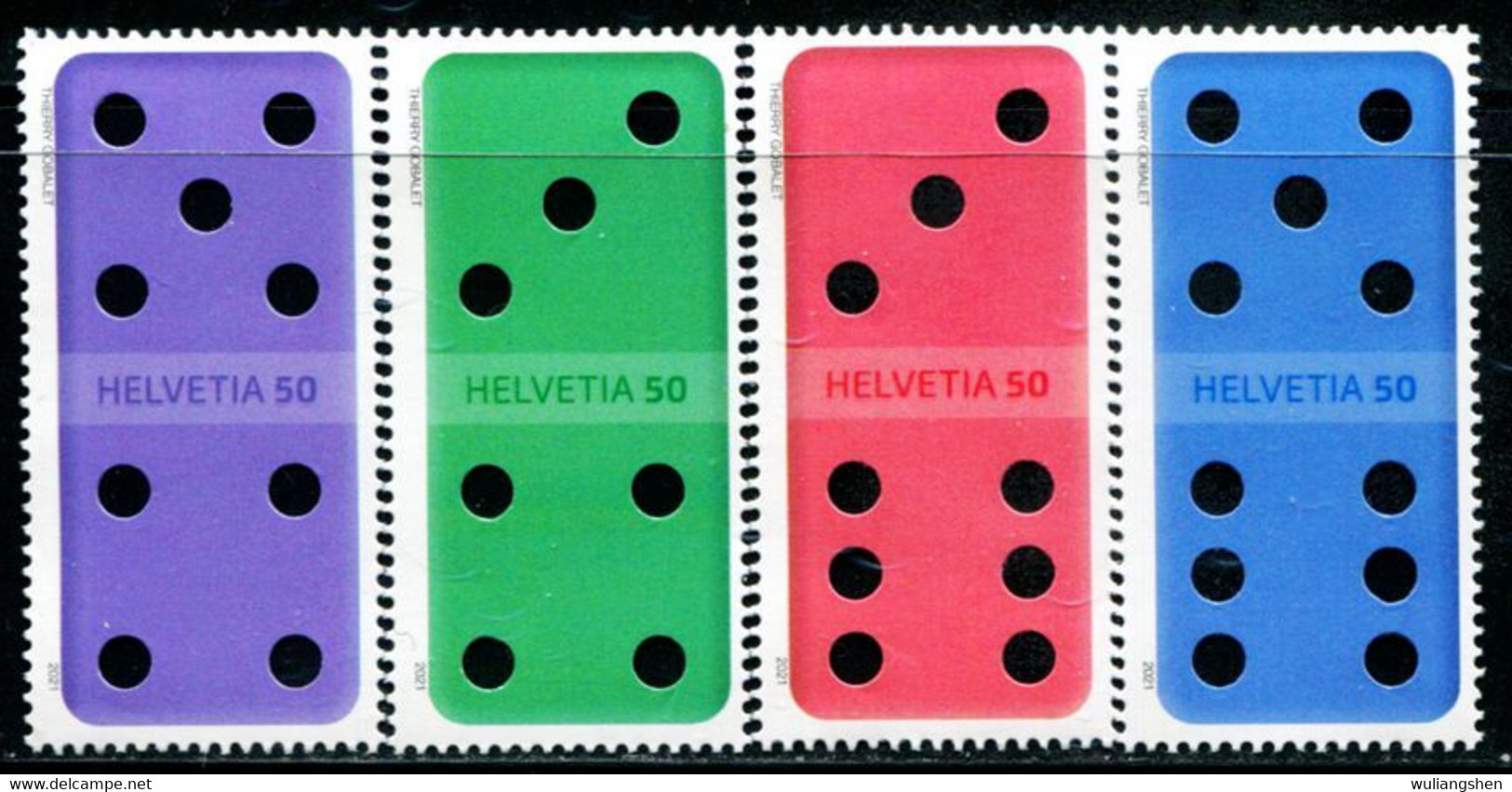 XG1640 Swiss 2021 Domino Hollow Stamp 4V MNH - Unused Stamps