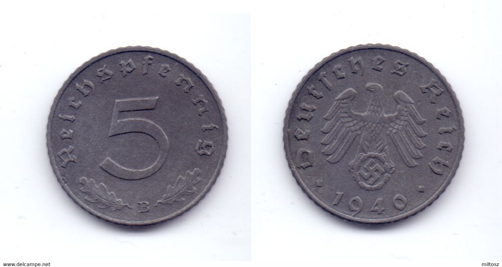 Germany 5 Reichspfennig 1940 B WWII Issue - 5 Reichspfennig