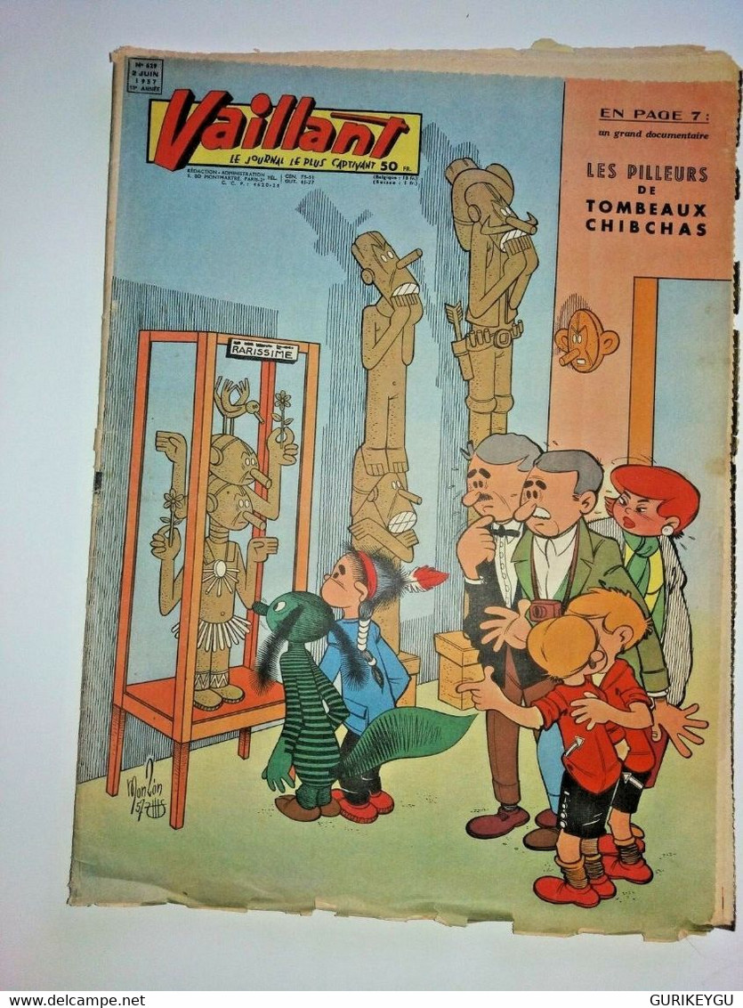 VAILLANT  N° 629 Pif Le Chien DAVY CROCKETT Arthur Le Fantome Nasdine Hodja 1957 - Pif & Hercule