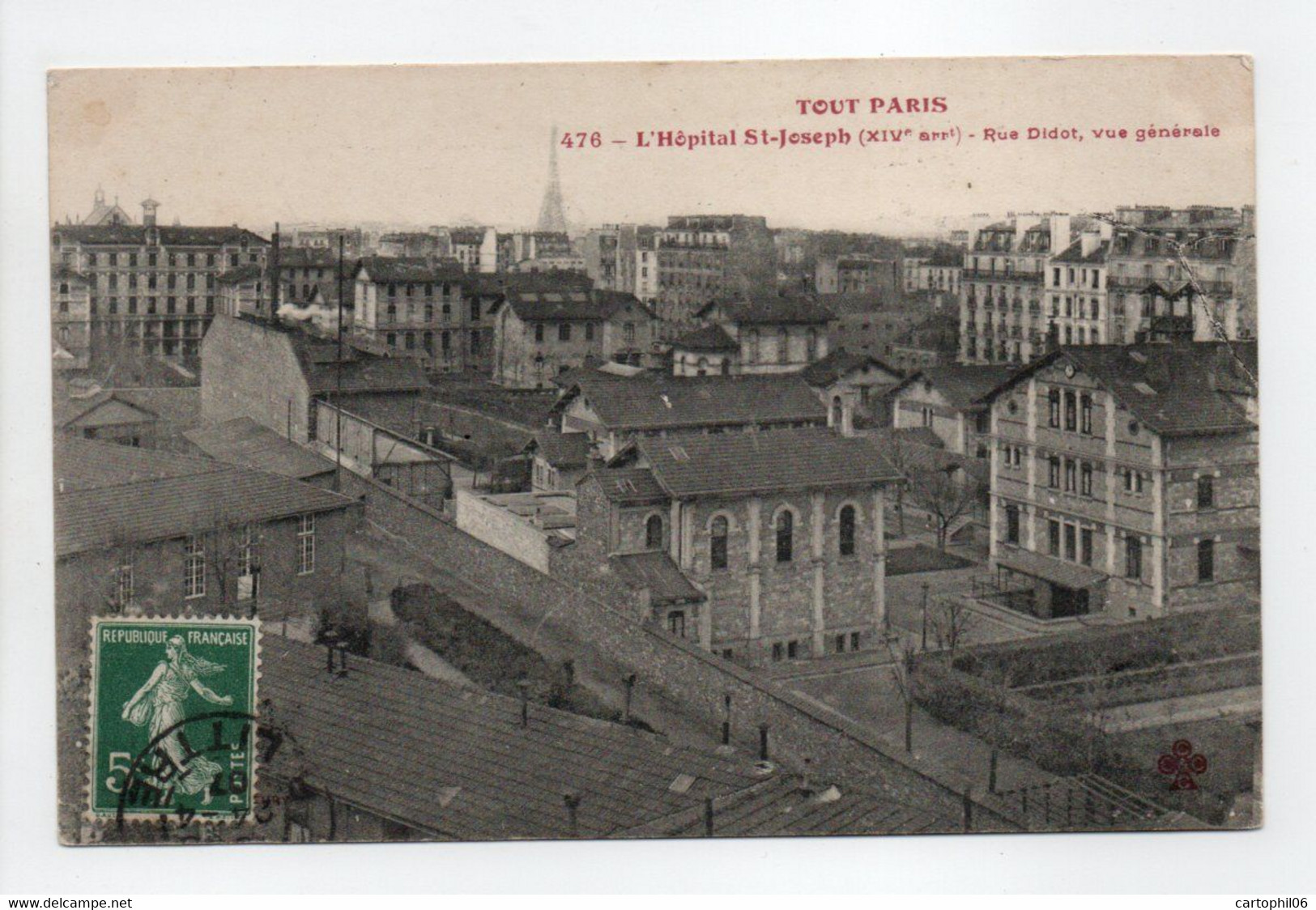 - CPA PARIS (75) - L'Hôpital St-Joseph 1907 - Rue Didot, Vue Générale - Edition Fleury 476 - - Santé, Hôpitaux