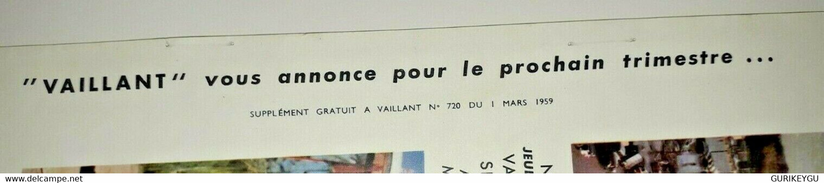 RARE Supplément VAILLANT Au N° 720 Du 01/03/1959 Calendrier Mars Avril Mai Juin - Pif & Hercule