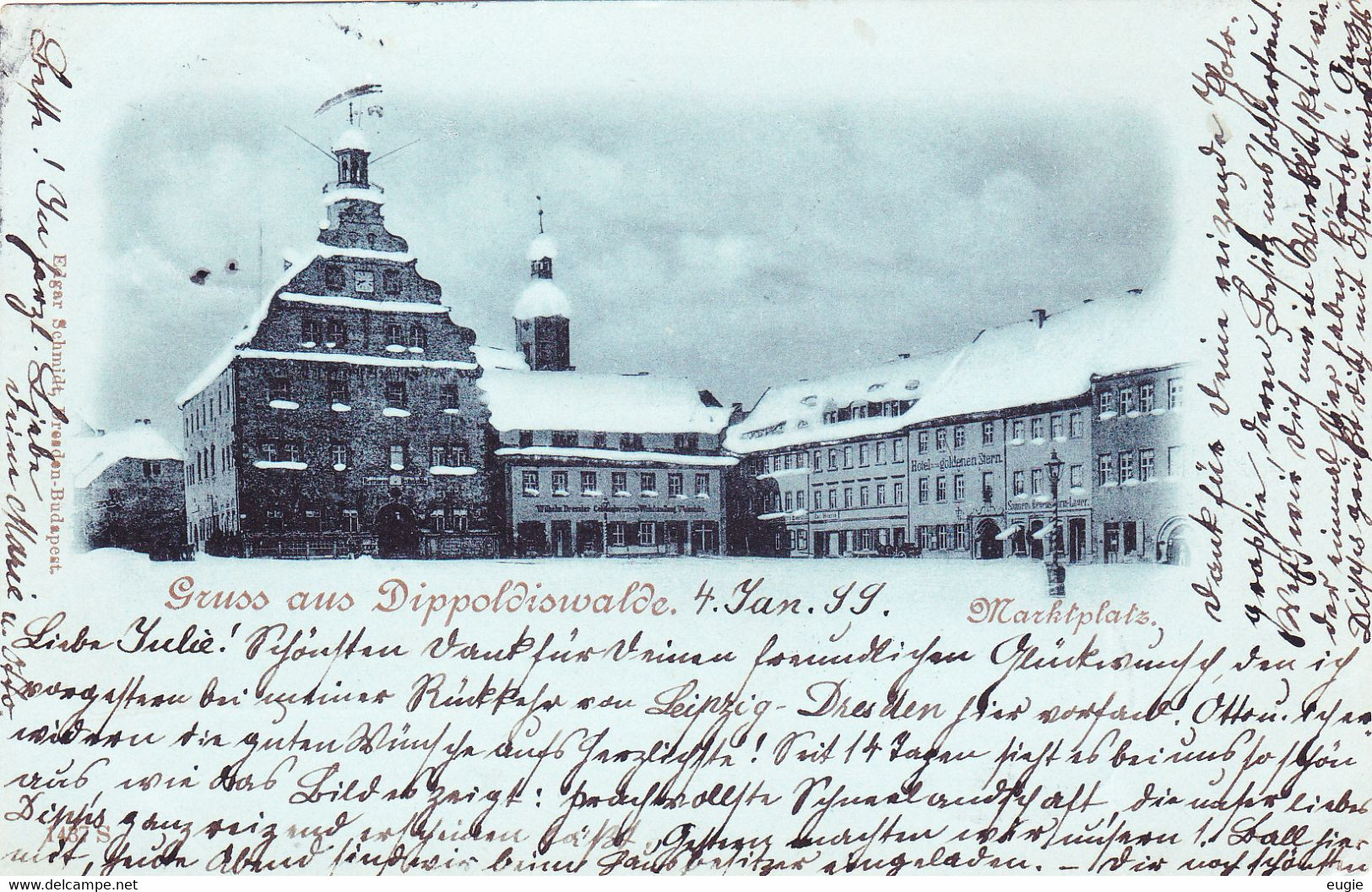 56/ Gruss Aus Dippoldiswalde, 1899, Marktplatz - Dippoldiswalde