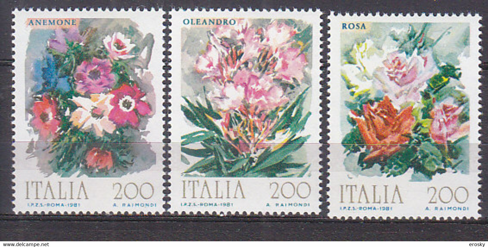 Y0770 - ITALIA Ss N°1548/50 - ITALIE Yv N°1477/79 ** FLEURS - 1981-90: Neufs