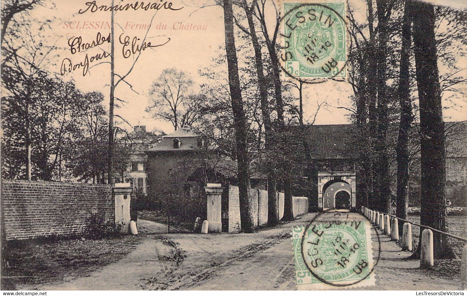 Sclessin - Ferme Du Chateau - De Sclessin à Haumont (France) - Oblitération 1908 - Seraing