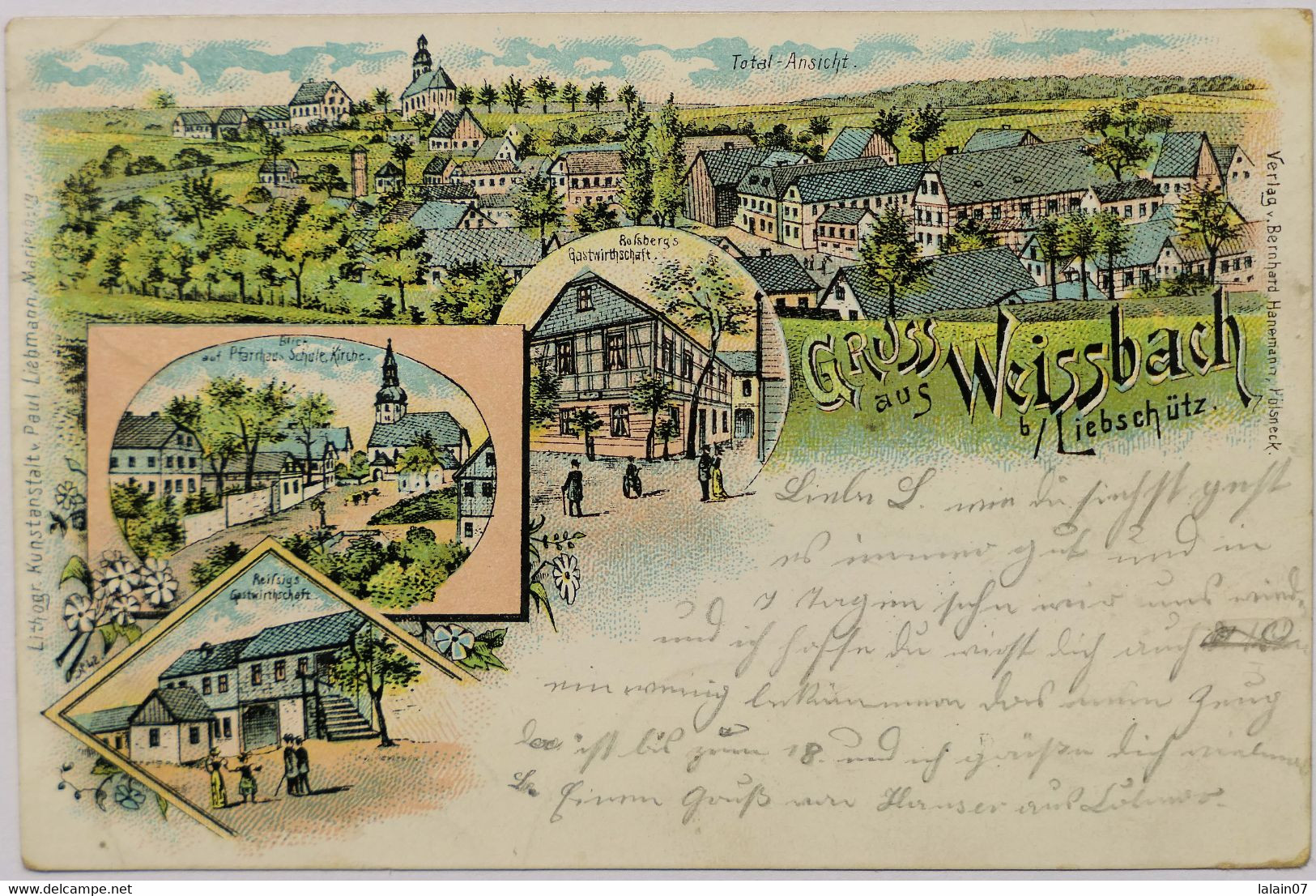 C. P. A. Litho: THURINGE : Gruss Aus WISSBACH B/ Liebschütz, Stamp In 1901 - Autres & Non Classés