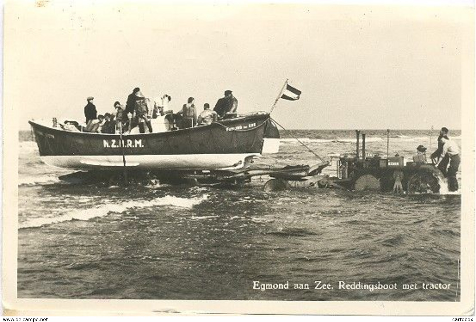 Egmond Aan Zee, Reddingsboot Met Tractor    (type Fotokaart) - Egmond Aan Zee