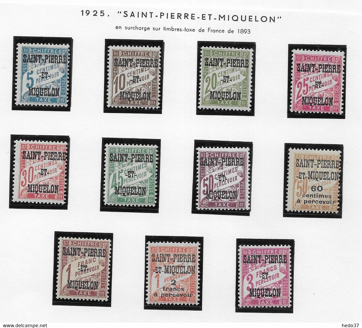 St Pierre Et Miquelon Taxe N°20/20 - Neuf * Avec Charnière - TB - Timbres-taxe