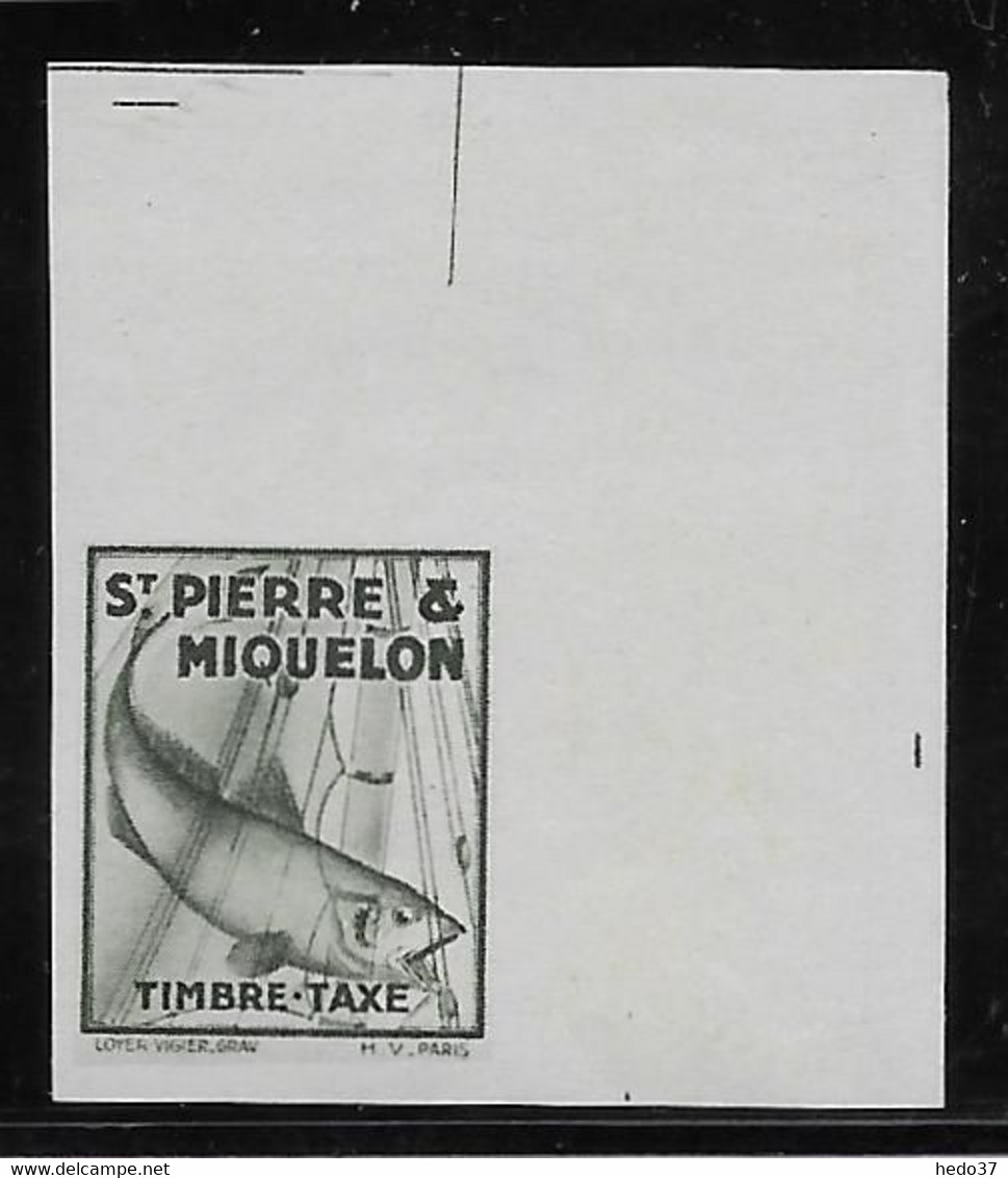 St Pierre Et Miquelon Taxe N°34 - Variété Non Dentelé Sans Faciale - Neuf ** Sans Charnière - TB - Segnatasse