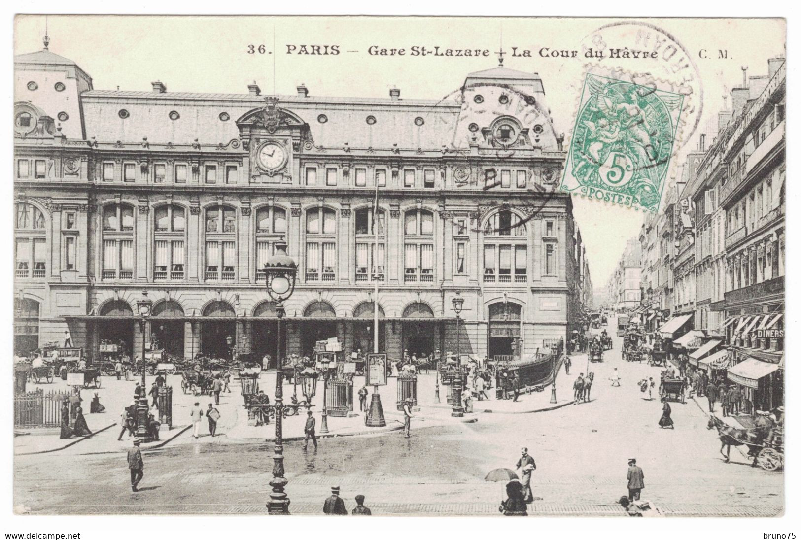 75 - PARIS 8 - Gare Saint-Lazare - La Cour Du Hâvre - 1907 - Arrondissement: 08