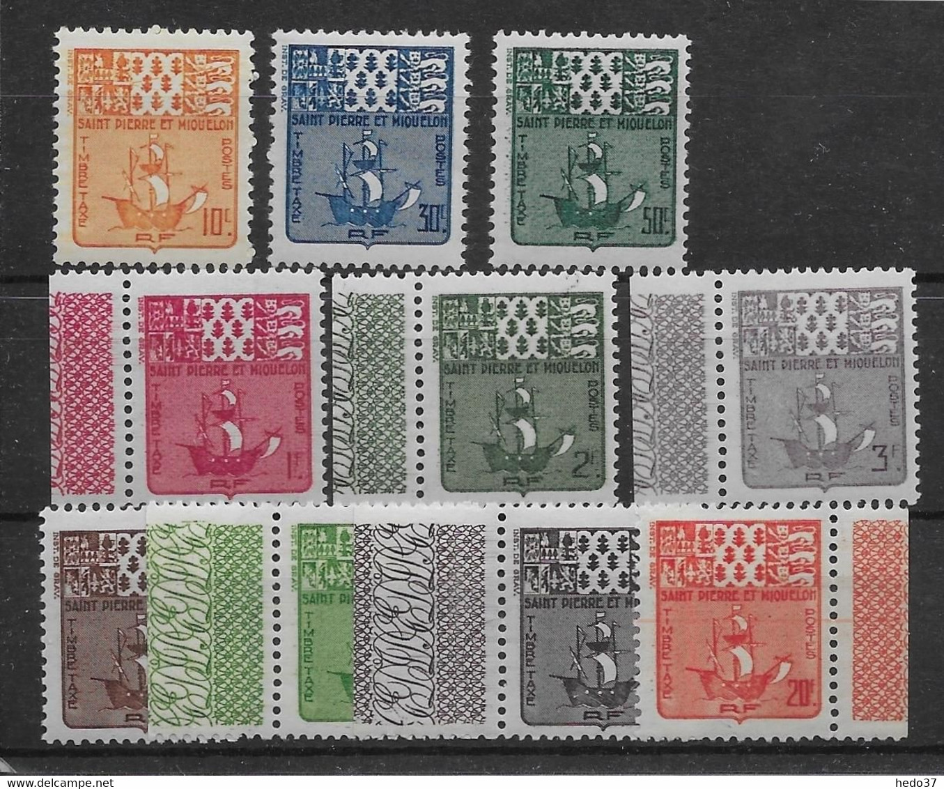 St Pierre Et Miquelon Taxe N°67/76 - Neuf * Avec Charnière - TB - Timbres-taxe