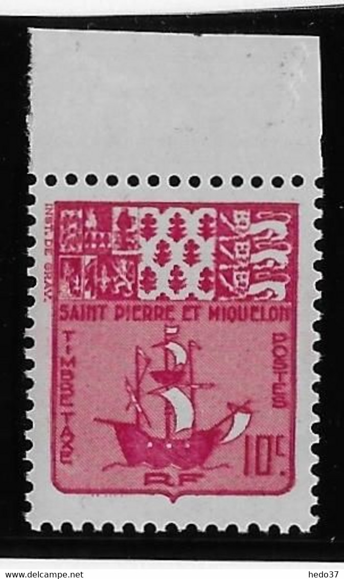 St Pierre Et Miquelon Taxe N°67 - Variété En Rose - Réf. Dallay - Neuf ** Sans Charnière - TB - Timbres-taxe