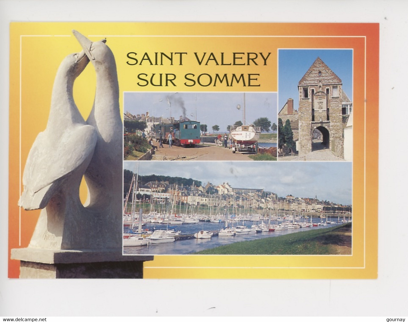Saint Valéry Sur Somme - Multivues, Les Oiseaux (sculpture) Le Petit Train, Port, Porte De Nevers (cp Vierge) Côte Picar - Saint Valery Sur Somme