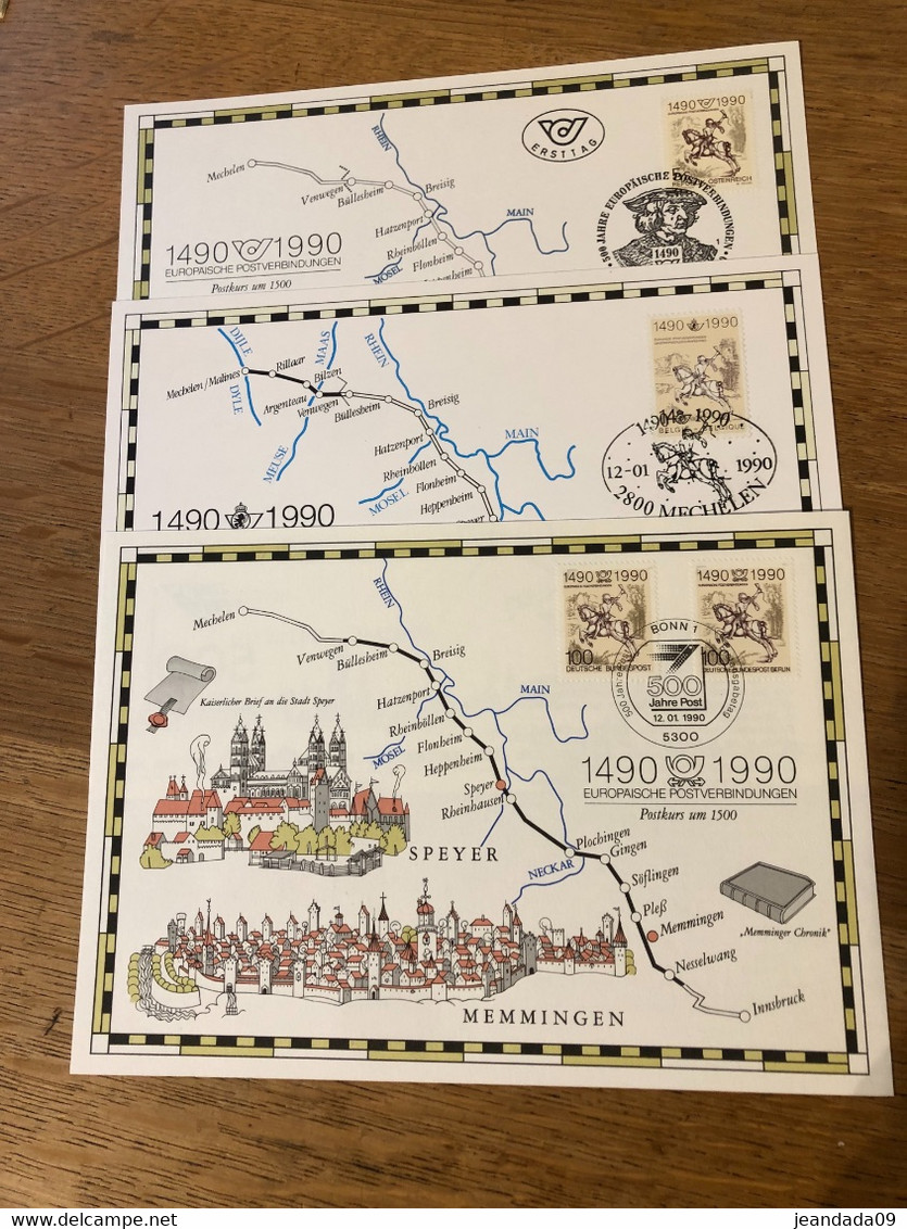 2350HK + HK Berlin Et HK Autriche Cote 40,50€ TB 500 Ans Première Liaison Postale Innsbruck-Malines, Commun Allemagne - Cartas Commemorativas - Emisiones Comunes [HK]