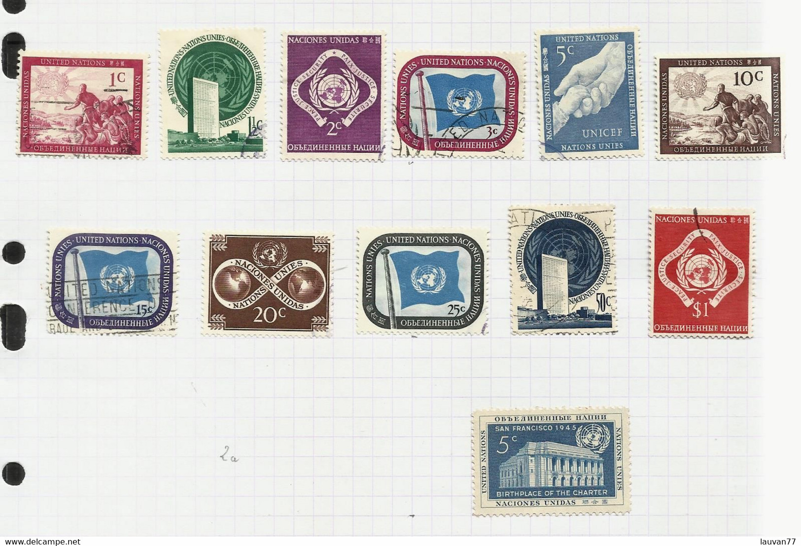 Nations Unies (N.Y) N°1 à 11 Cote 22€ (12 Offert) - Used Stamps