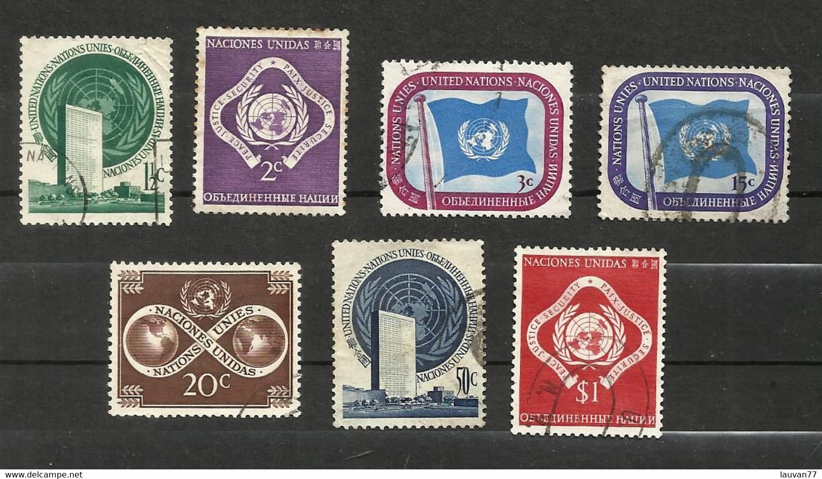 Nations Unies (N.Y) N°2 à 4, 7, 8, 10, 11 Cote 19.65€ - Gebraucht