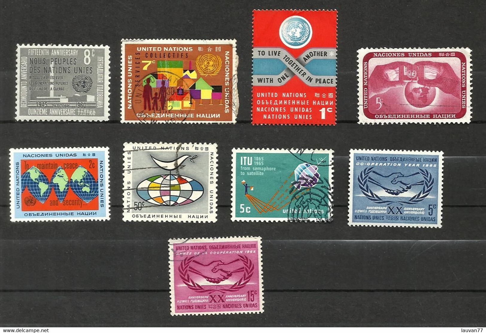 Nations Unies (N.Y) N°81, 97, 100, 102, 121, 124, 136, 139, 140 Cote 4.35€ - Gebraucht