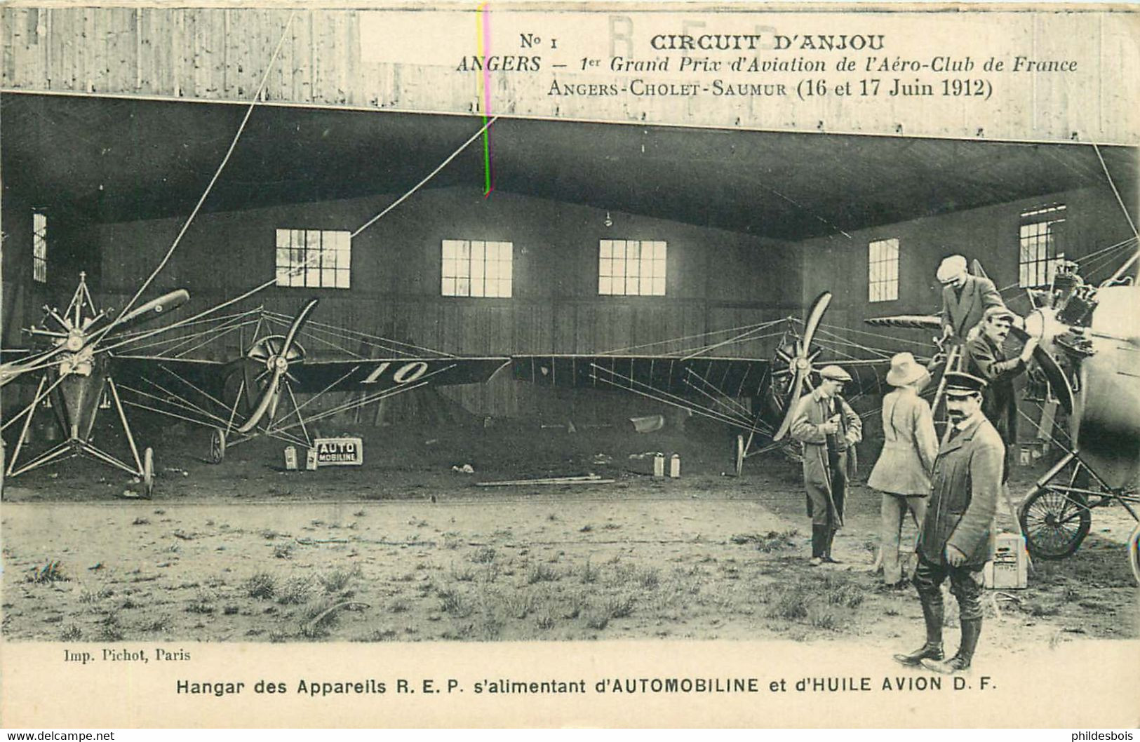 AVIATION  CIRCUIT D'ANJOU ANGERS 1er Prix Aviation Aéro Club 16/17 Juin 1912  Hangar Des Appareils R.E.P - Vliegvelden