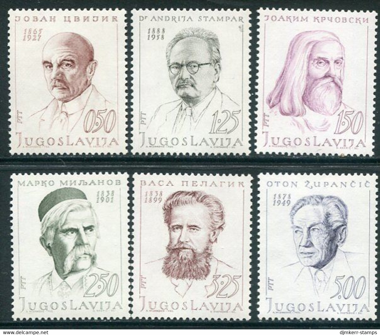 YUGOSLAVIA 1970 Personalities MNH / **.  Michel 1363-68 - Unused Stamps