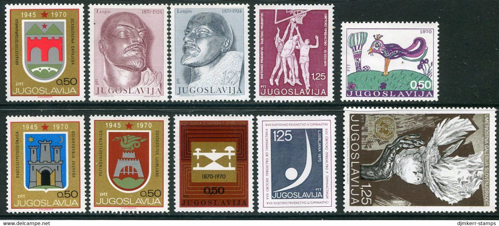 YUGOSLAVIA 1970 Eight Commemorative Issues MNH / **. - Unused Stamps