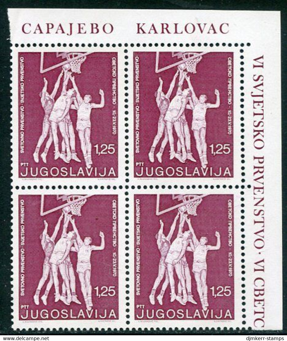 YUGOSLAVIA 1970 Basketball Championship Block Of 4 MNH / **. Michel 1378 - Unused Stamps