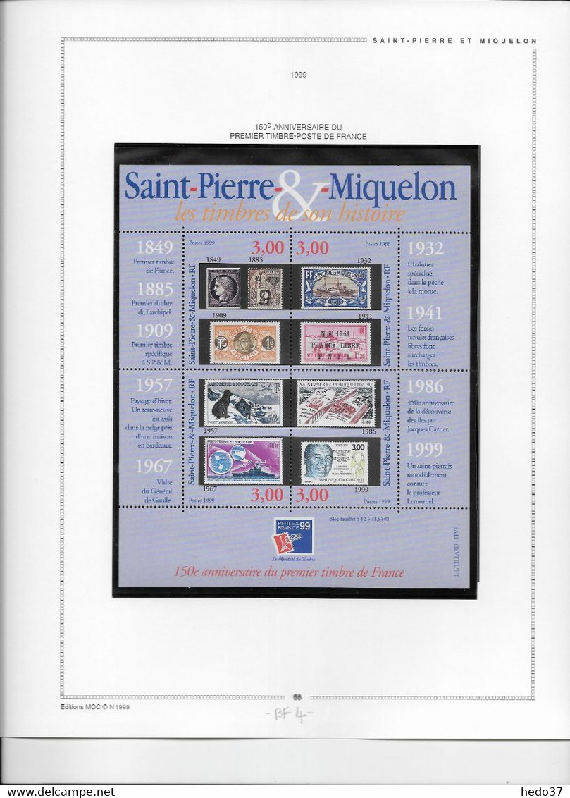 St Pierre Et Miquelon Collection BF 1/18 - Neuf ** Sans Charnière - TB - Blokken & Velletjes