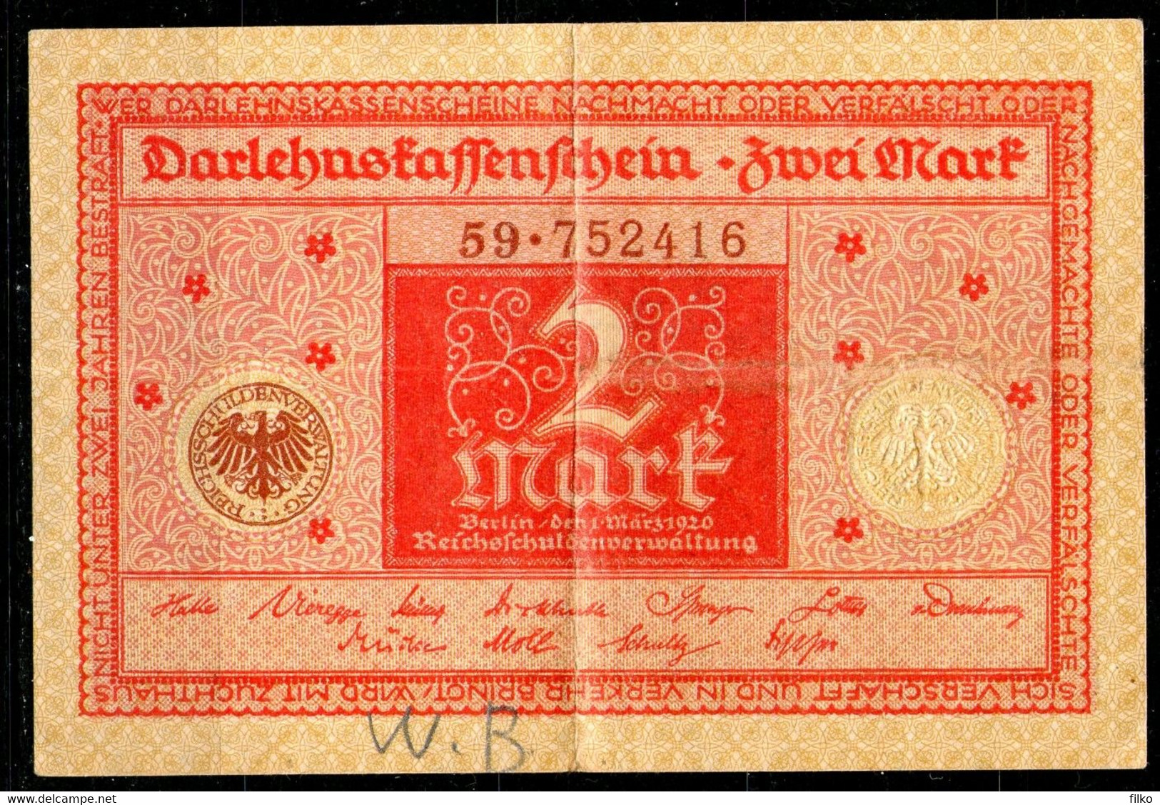 Germany, 2 Mark 1920,P- 59,as Scan - Non Classificati