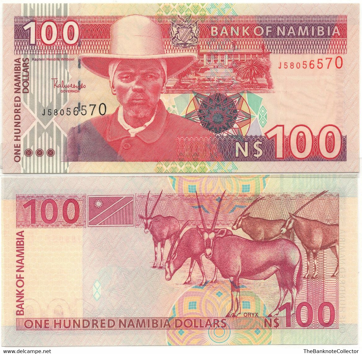 NAMIBIA 10 20 50 100 DOLLARS 2000 ISSUE 4 PIECES SET UNC