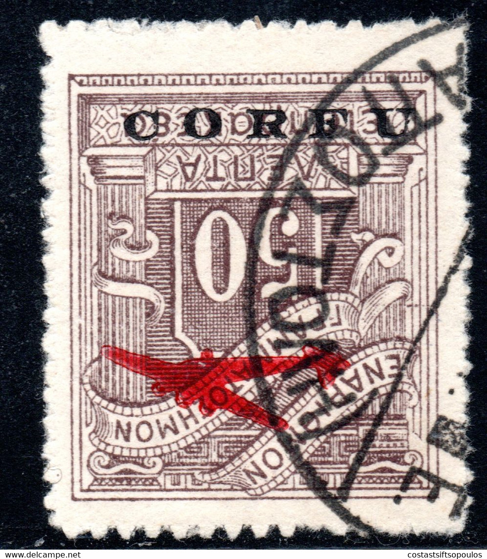 525.GREECE,ITALY,IONIAN,CORFU.1941 HELLAS 30,INVERTED OVERPRINT USED,UNRECORDED. + NORMAL MH. - Ionian Islands