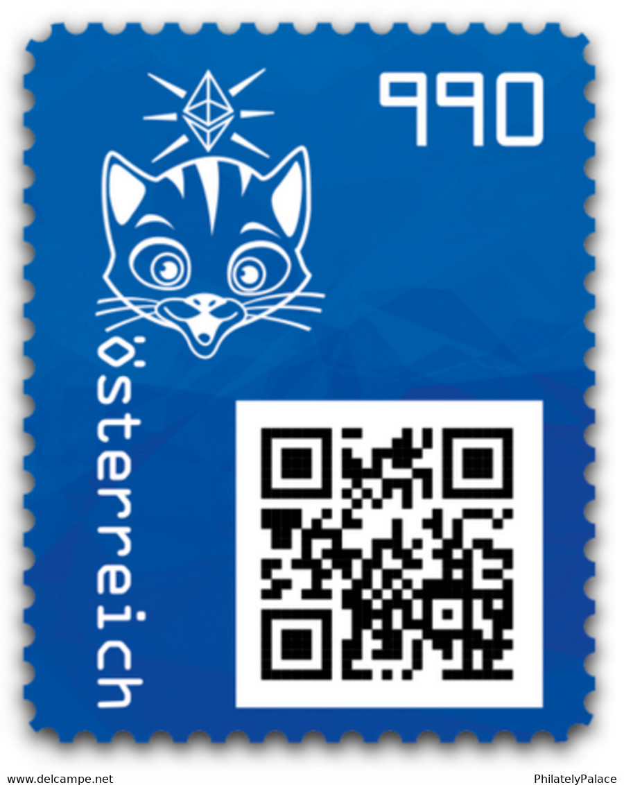 Austria 2021 Crypto Stamp 3.1 Cat Katze - Blau - Kitty Blue (**) - Ongebruikt