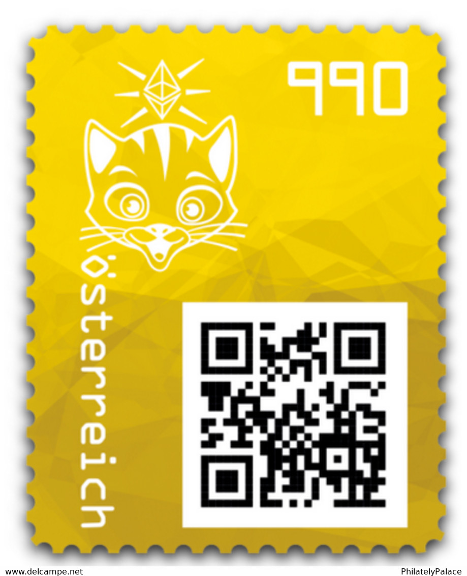 Austria 2021 Crypto Stamp CS3.1 - Katze - Gelb - Kitty Yellow (**) - Unused Stamps